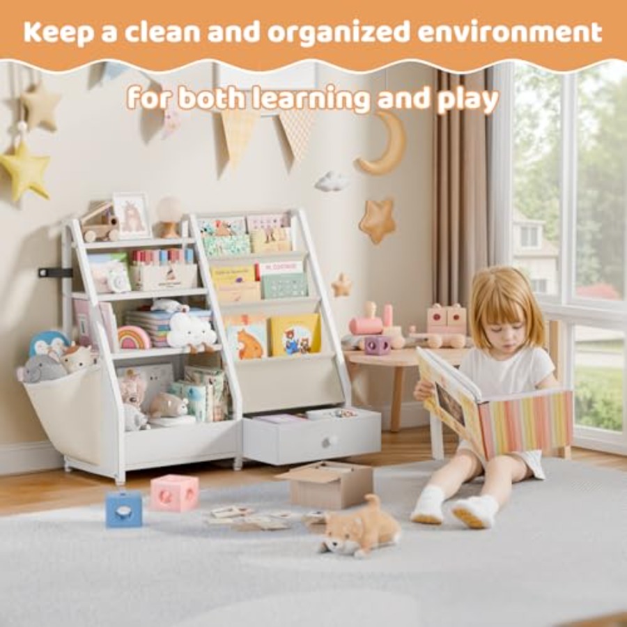 Bookshelf and Toy Storage - Bo - Baby Nursery Bookcase ulasan dan harga