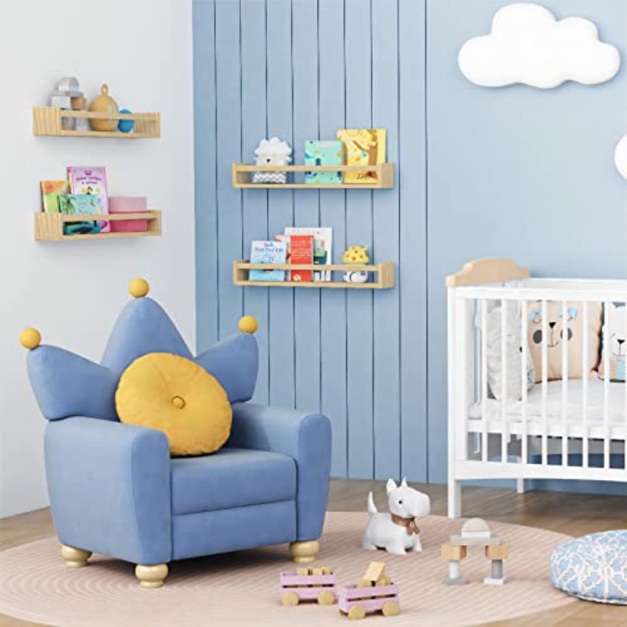 Natural Wood Nursery Bookshelv - Baby Nursery Bookcase ulasan dan harga