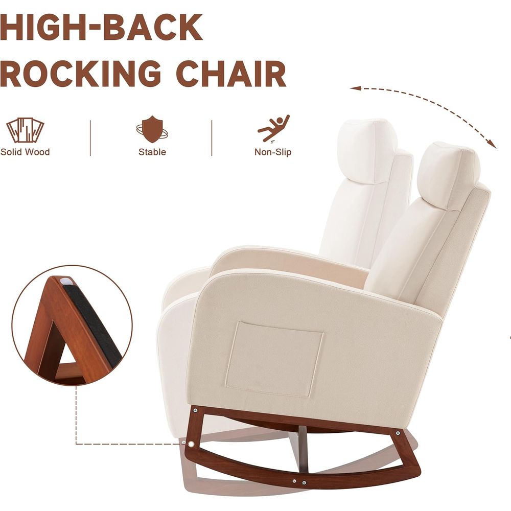 Ergonomic High-Back Baby Glide - Baby Nursery Glider Chair ulasan dan harga