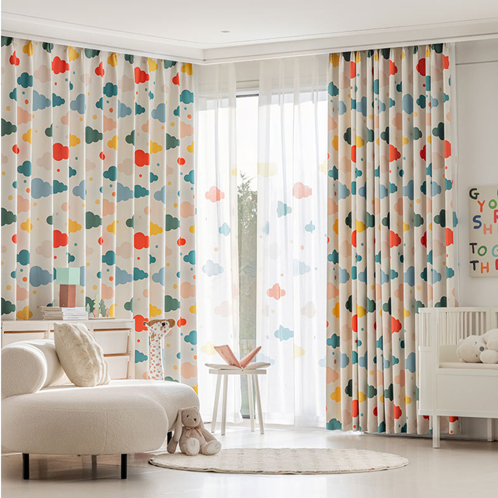 1pc Cotton Linen Blackout Curt - Baby Nursery Curtains ulasan dan harga