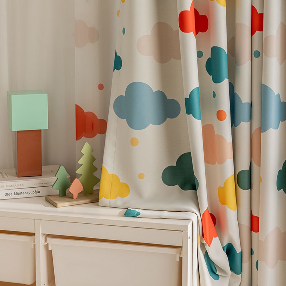 1pc Cotton Linen Blackout Curt - Baby Nursery Curtains ulasan dan harga