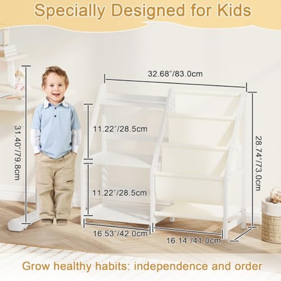 Bookshelf with Storage 3 Tier  - Baby Nursery Bookcase ulasan dan harga