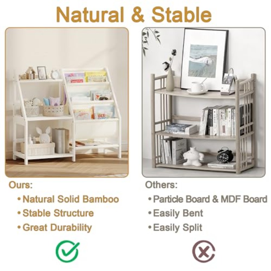 Bookshelf with Storage 3 Tier  - Baby Nursery Bookcase ulasan dan harga
