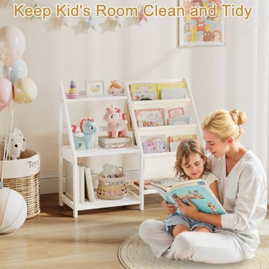 Bookshelf with Storage 3 Tier  - Baby Nursery Bookcase ulasan dan harga