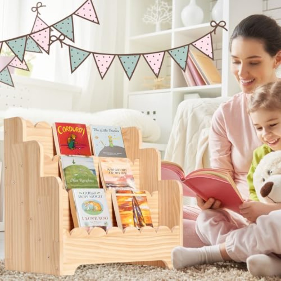 Bookshelf Storage 3-Tier Book  - Baby Nursery Bookcase ulasan dan harga