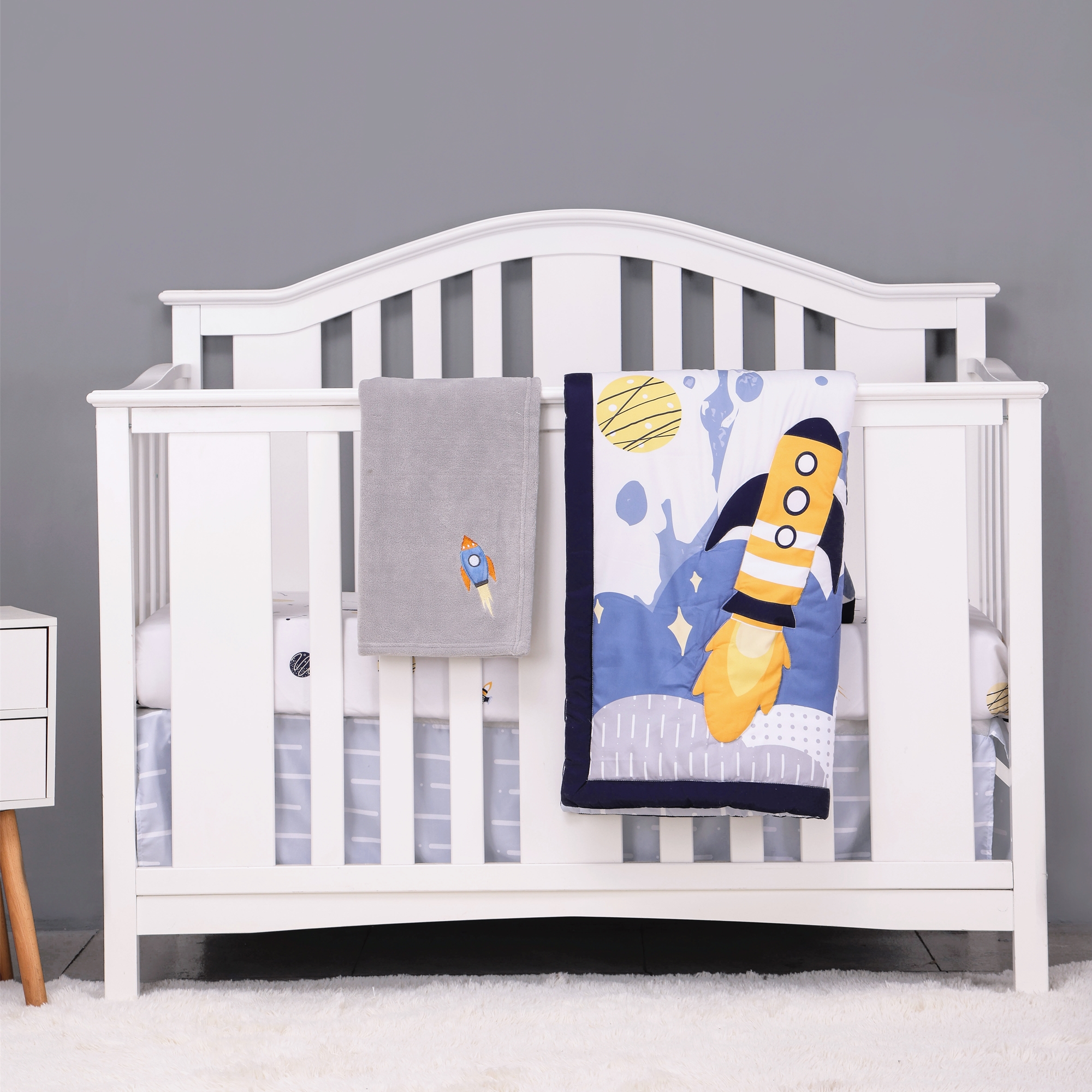 4Pcs Aviation Nursery Crib Bed - Baby Nursery Neutral ulasan dan harga