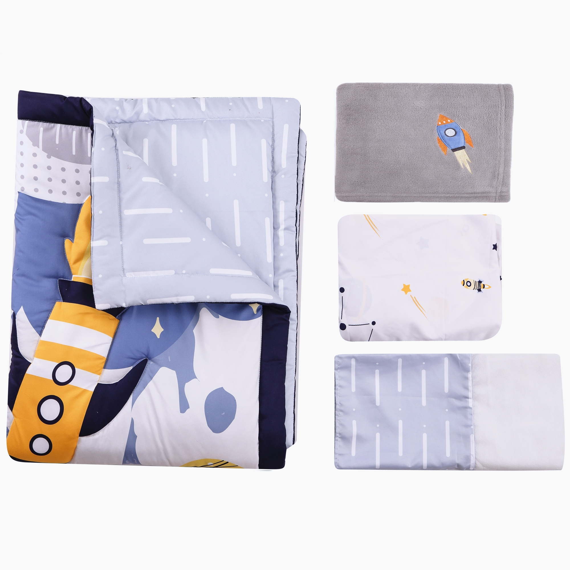 4Pcs Aviation Nursery Crib Bed - Baby Nursery Neutral ulasan dan harga