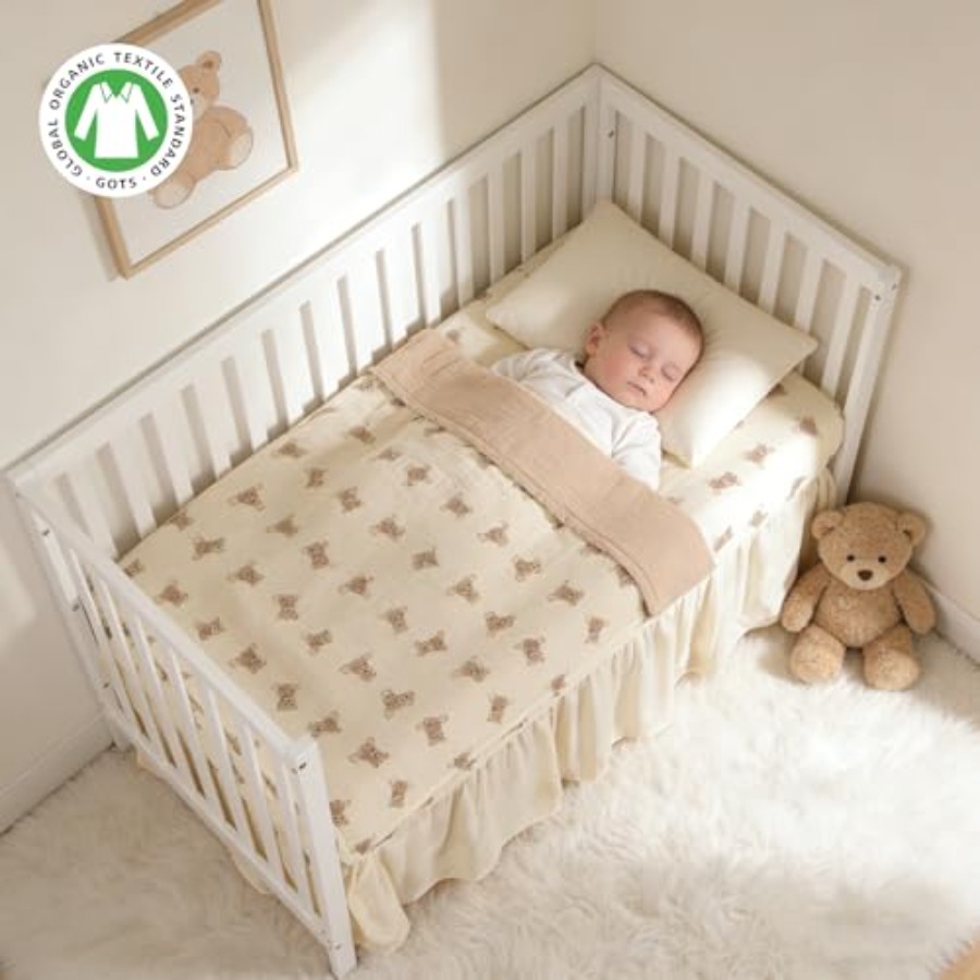 Organic Cotton Muslin Baby Cri - Baby Girl Nursery Quilt ulasan dan harga