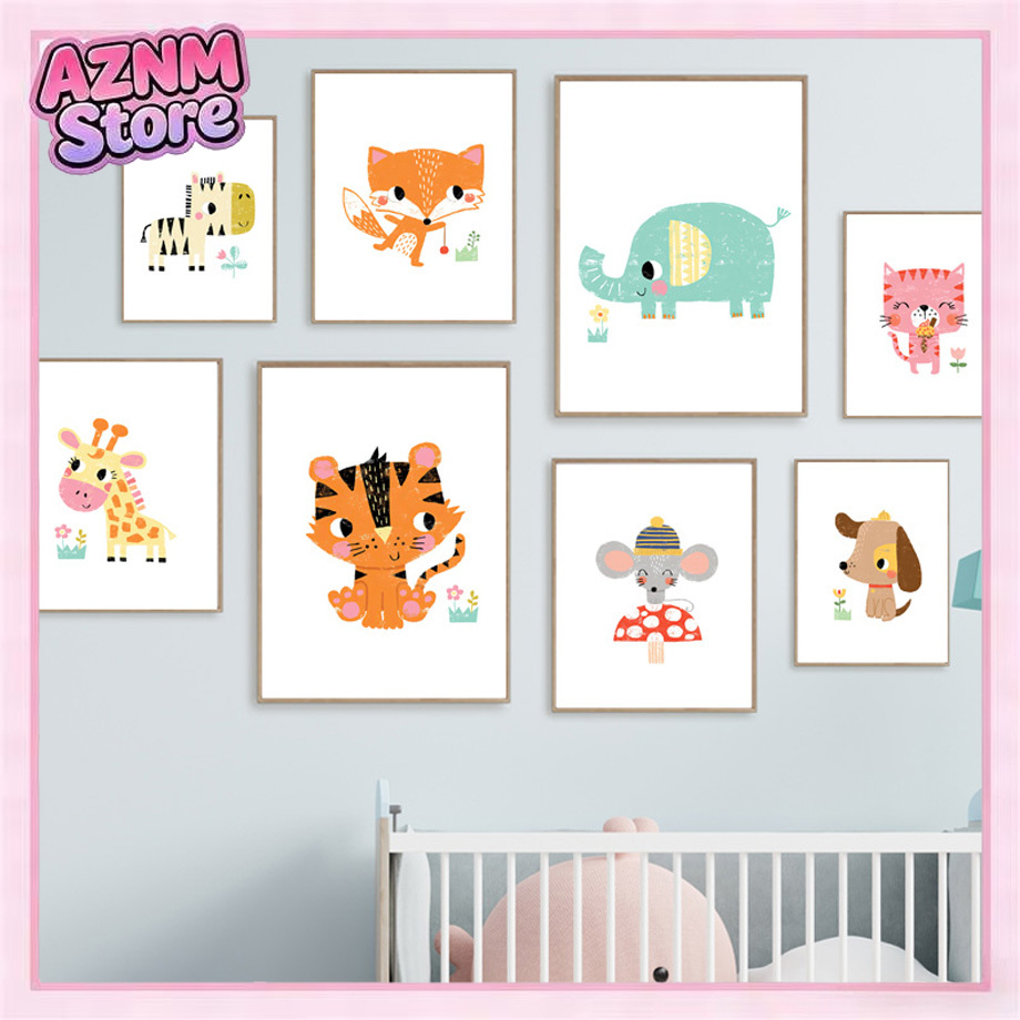 Cartoon Baby Animal Nursery Wa - Baby Nursery Zoo Animals ulasan dan harga