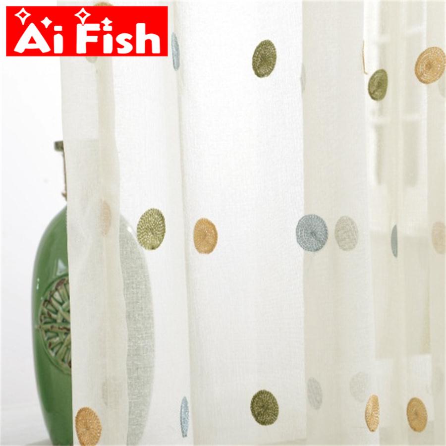 Colorful Circle Embroidery She - Baby Nursery Curtains ulasan dan harga