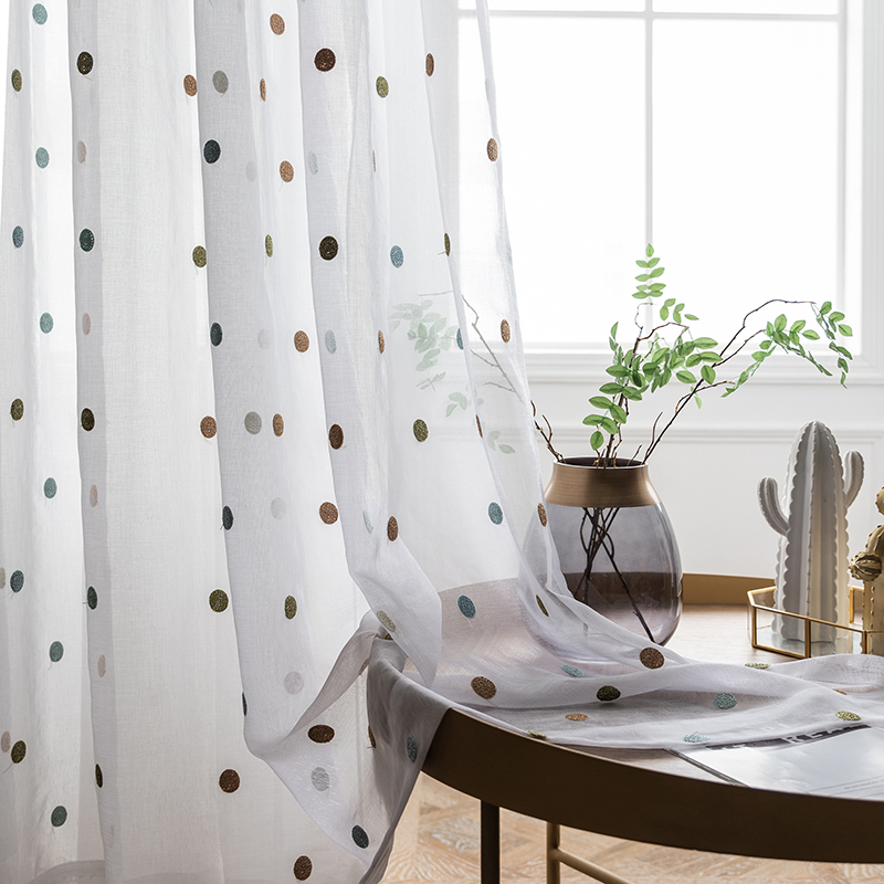 Colorful Circle Embroidery She - Baby Nursery Curtains ulasan dan harga