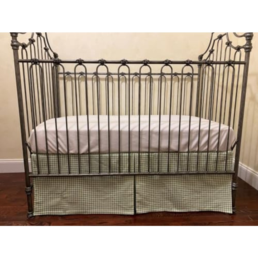 Crib Skirt Gingham Tailored Ba - Baby Nursery Neutral ulasan dan harga