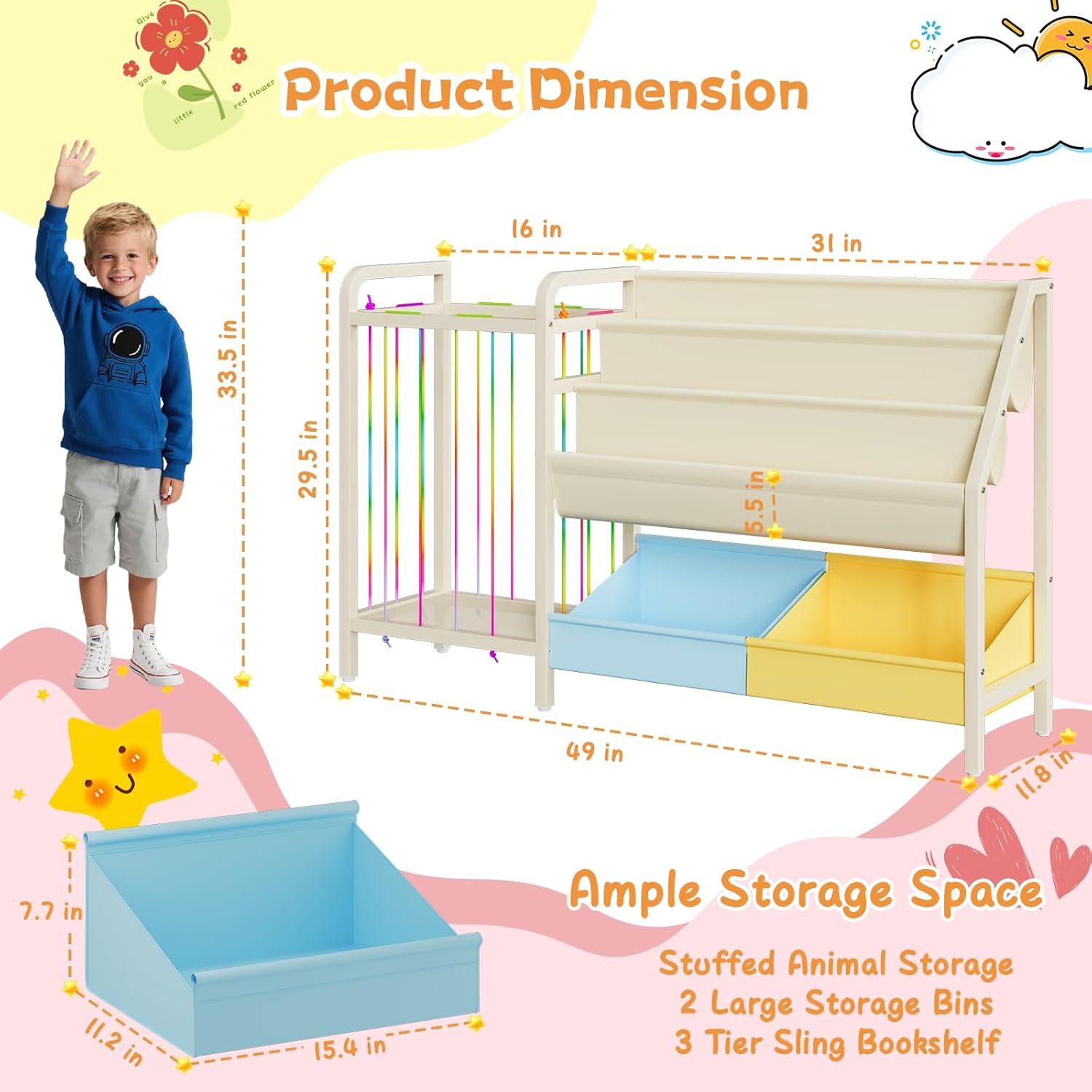B5 Kids Bookshelf and Toy Stor - Baby Nursery Bookcase ulasan dan harga