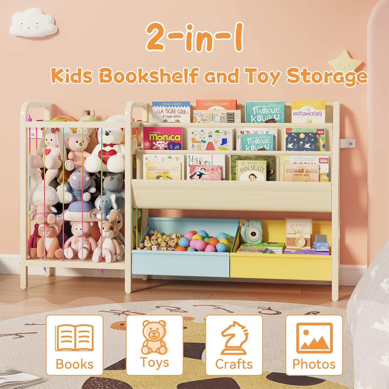B5 Kids Bookshelf and Toy Stor - Baby Nursery Bookcase ulasan dan harga