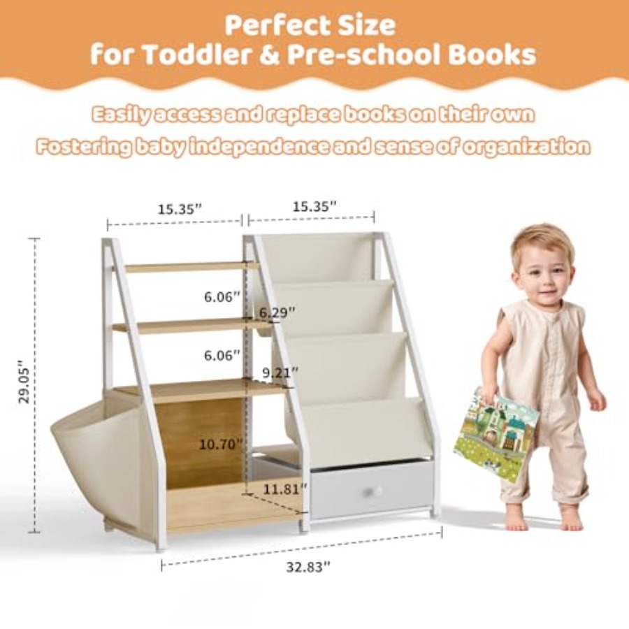 Bookshelf and Toy Storage - Bo - Baby Nursery Bookcase ulasan dan harga