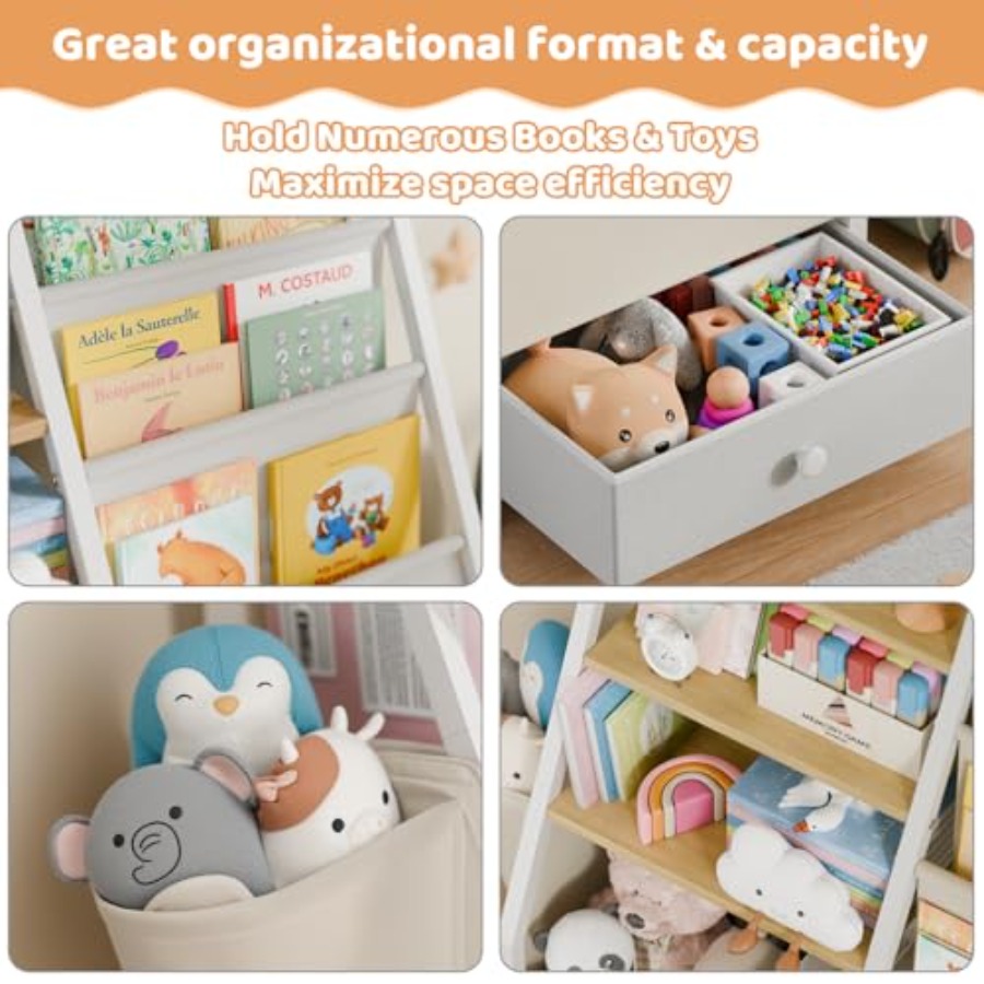 Bookshelf and Toy Storage - Bo - Baby Nursery Bookcase ulasan dan harga