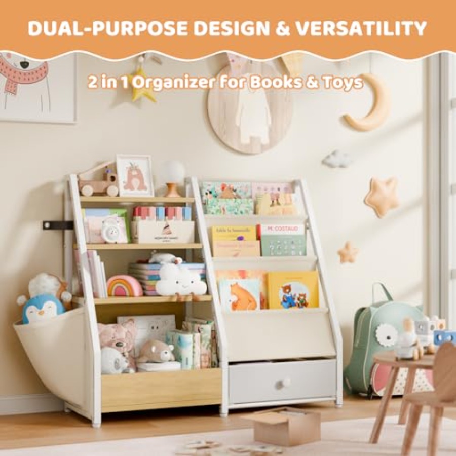 Bookshelf and Toy Storage - Bo - Baby Nursery Bookcase ulasan dan harga