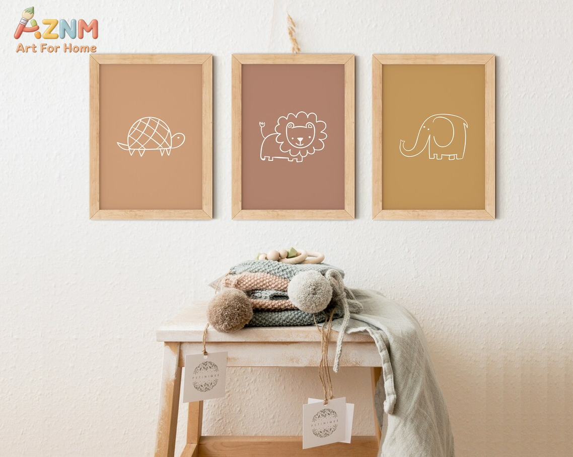 AZNM Boho Neutral Line Art Ani - Baby Nursery Neutral ulasan dan harga