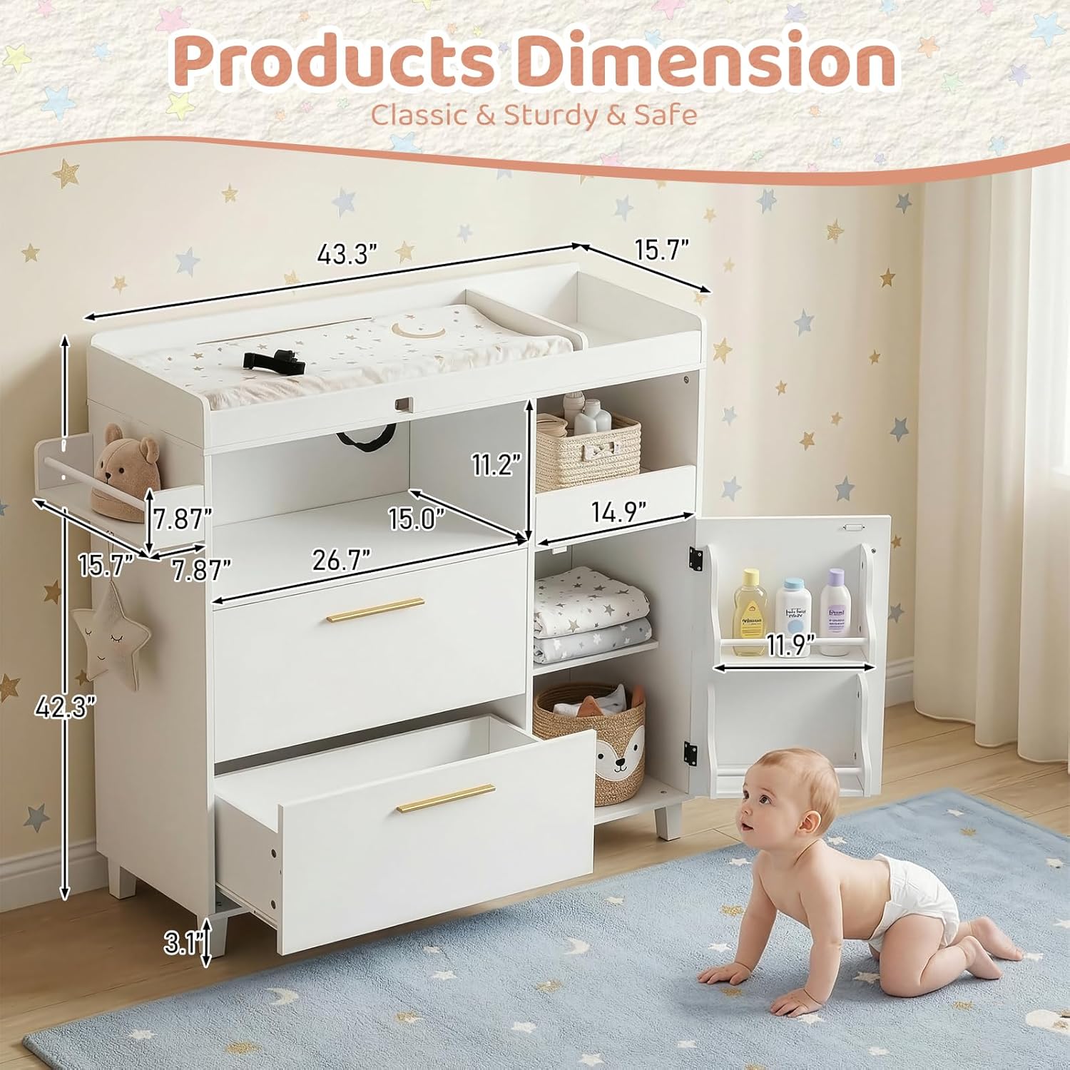 Nursery Dresser with Changing  - Baby Nursery Nurse ulasan dan harga